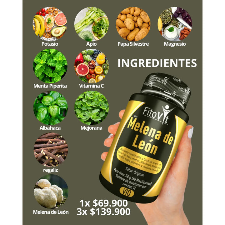 Melena De Leon  X3  Fitovit Original Suplemento Natural Original - Imagen 4
