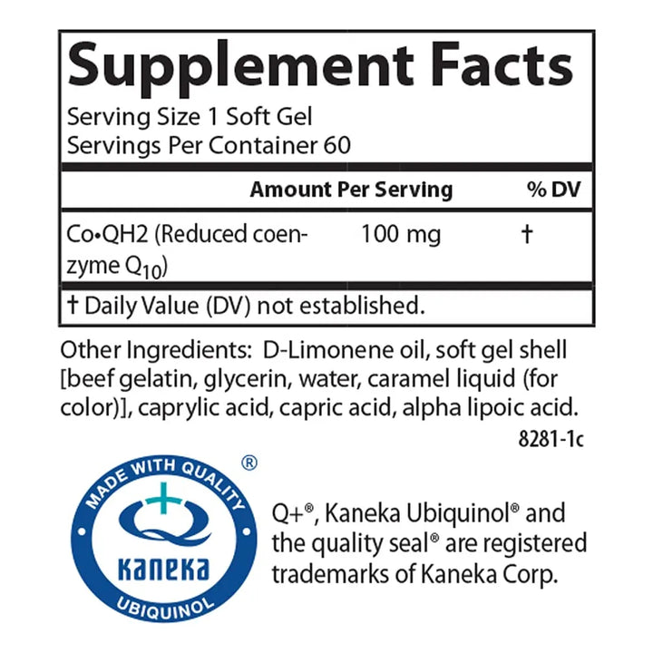 Co-qh2 Ubiquinol 100 Mg Energía Salud Corazón Antioxidante 6 - Imagen 4