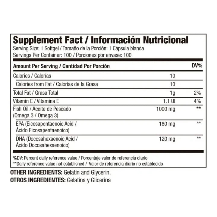 Omega 3 Medical Green Fish Oil 1000 Mg Epa Dha Purificado  Aceite De Pescado  100 Softgels - Imagen 2