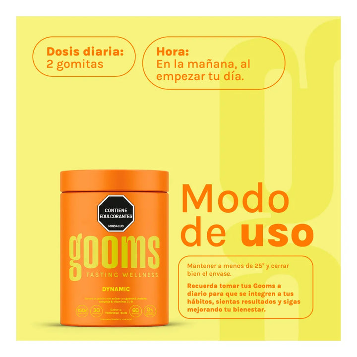 Gomas Gooms Dynamic - Energia Frutas Tropicales - Imagen 4