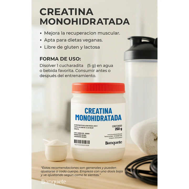 Creatina Monohidratada X2 Tarros De 250g (500g) Pura 100% - Imagen 2