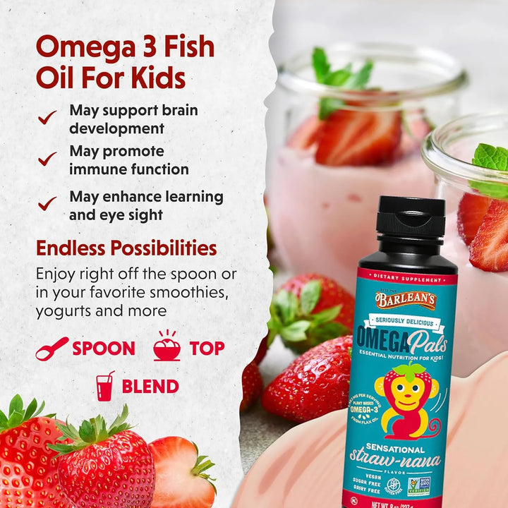 Omega 3 Niños 1473 Mg Epa Dha Cerebro Y Ojos Frutas 227 Gr - Imagen 3