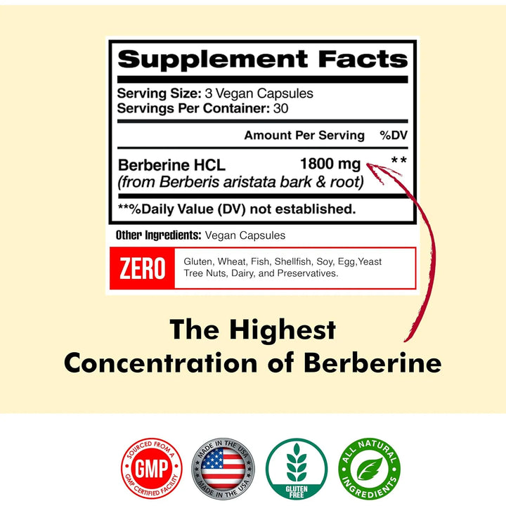 Berberina 1800mg Pastillas Salud Cardiovascular Y Apoyo Inmu - Imagen 2