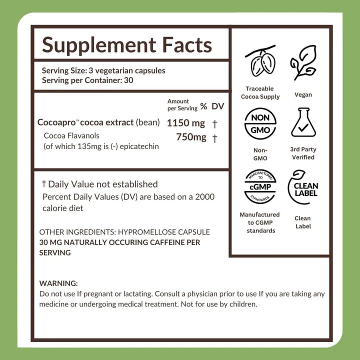 Cápsulas De Flavanoles De Cacao 750 Mg Para Memoria Y Funció - Imagen 9