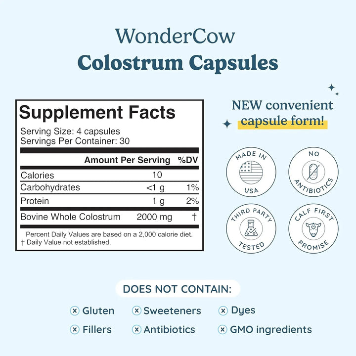 Cápsulas De Calostro Bovino Puro Para Salud Intestinal Apoyo - Imagen 2