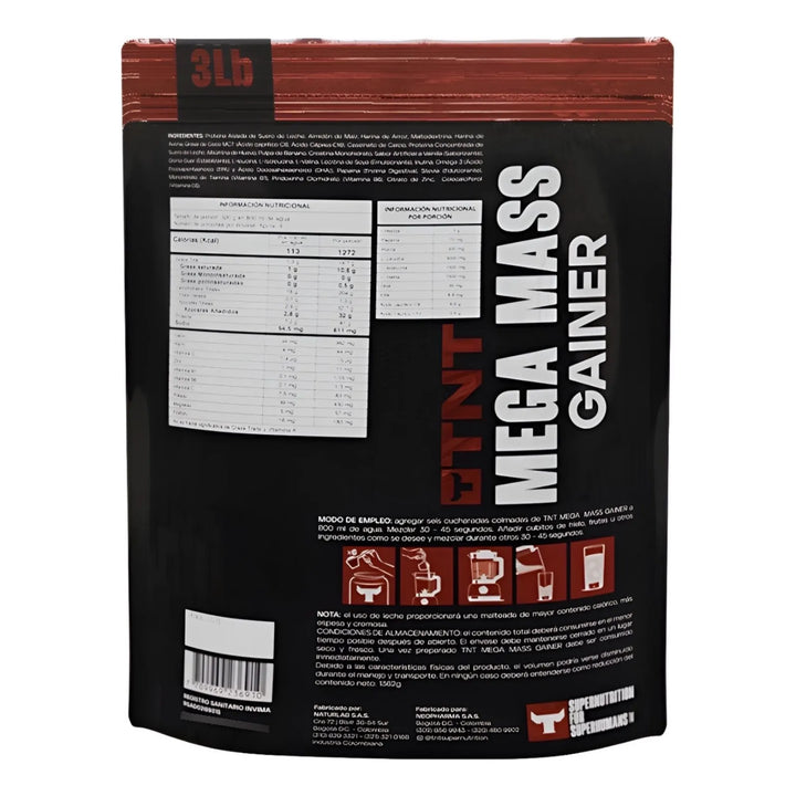 Proteina Mega Mass Gainer 3 Lb - Imagen 3