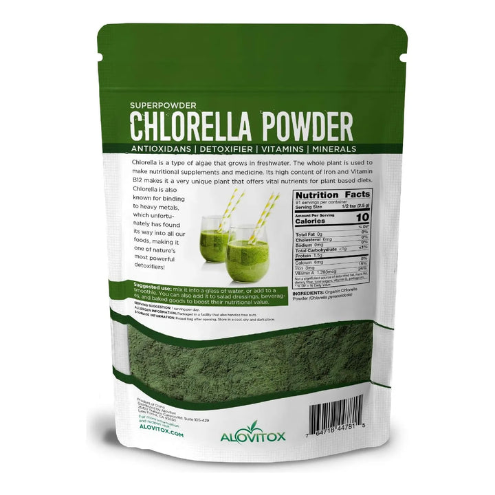 Chlorella En Polvo Orgánica 227 Gramos Superalimento Antioxi - Imagen 2