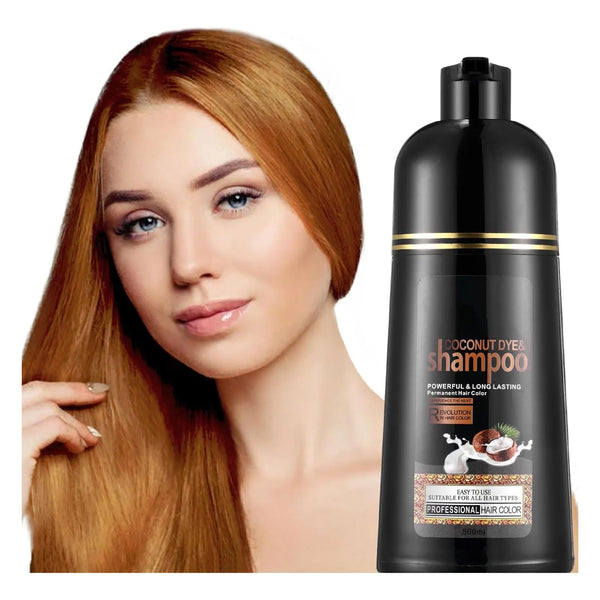 Champú Tinte Instantáneo De Coco Para Cabello Castaño Nutre Y Colorea