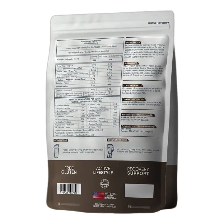 Proteina Limpia Whey Total 10 Libras Best Elite 10lb 10 Lb - Imagen 2