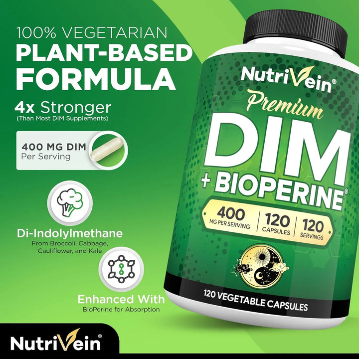 Dim 400 Mg Diindolilmetano Con Bioperina Apoyo Equilibrio Ho - Imagen 3