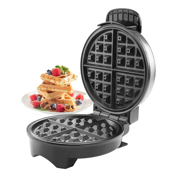 Máquina Para Hacer Gofres Belgas CucinaPro Plancha Antiadherente Negra Desayunos Perfectos