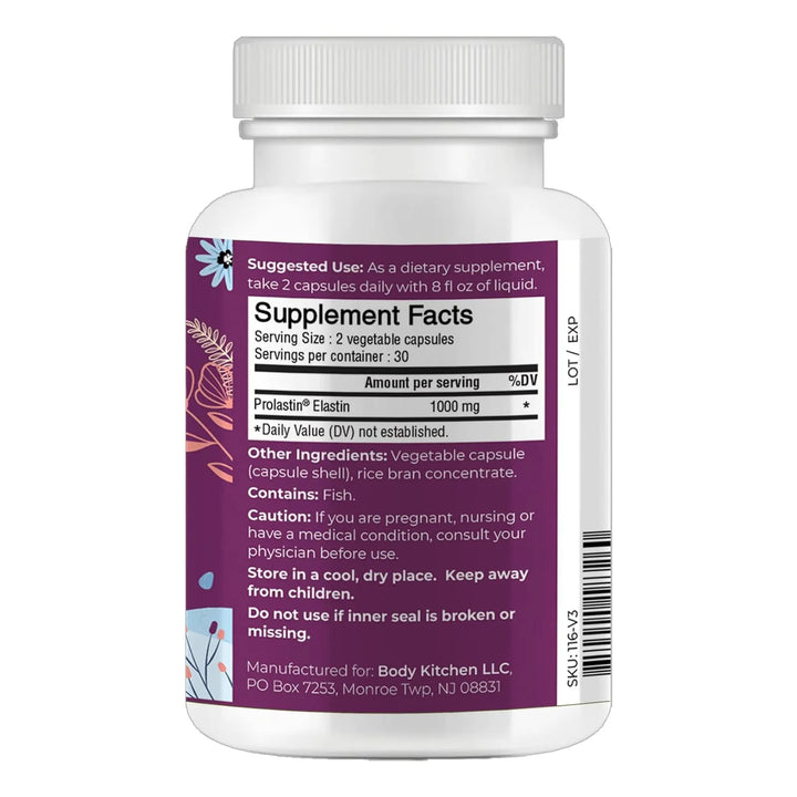 Elastina 1000 Mg Mejora Salud Piel Firmeza Elasticidad Menos - Imagen 2