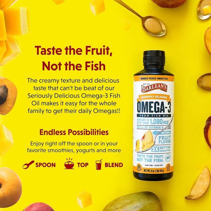 Aceite De Pescado Omega 3 1080 Mg Epa Y Dha Melocoton 8 Oz - Imagen 3