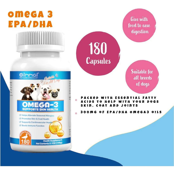 Aceite Omega 3 Para Perros 180 Tabletas Ayuda A Reducción De - Imagen 6