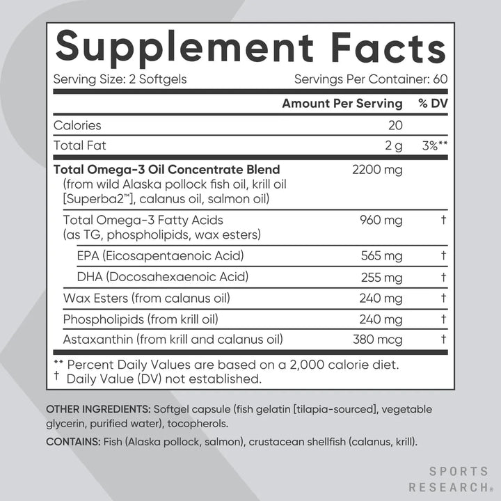 Aceite De Pescado Omega 3 Salmón Abadejo Krill Antártico 960 - Imagen 6