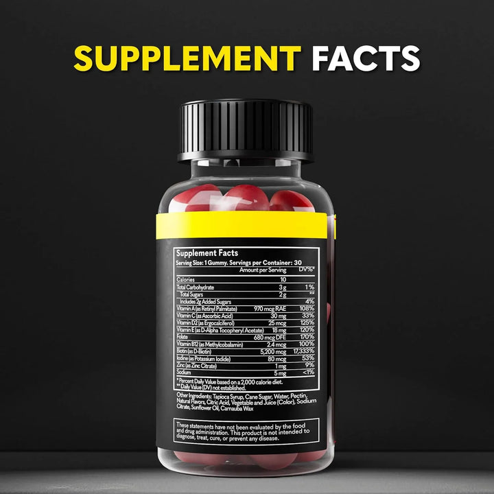 Gomitas Biotin Para Crecimiento De Barba Y Cabello Hombres V - Imagen 8