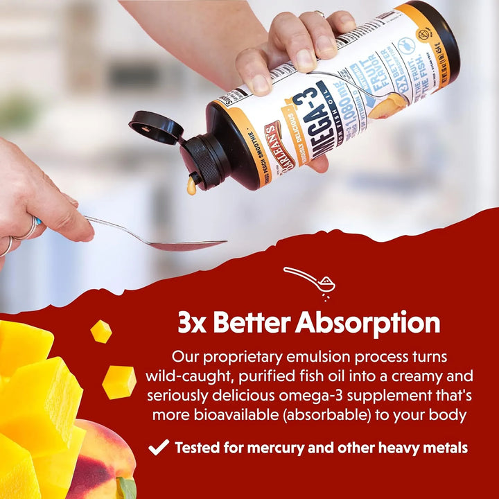 Aceite De Pescado Omega 3 1080 Mg Epa Y Dha Melocoton 8 Oz - Imagen 4