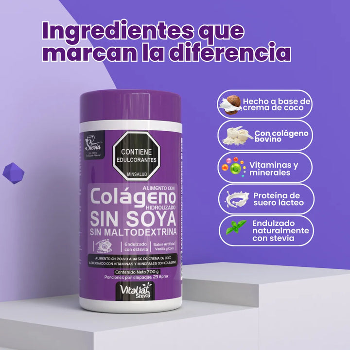 Kit Colágeno Hidrolizado Vitaliah Vainilla X1 + Doypack 50/50 - Imagen 4