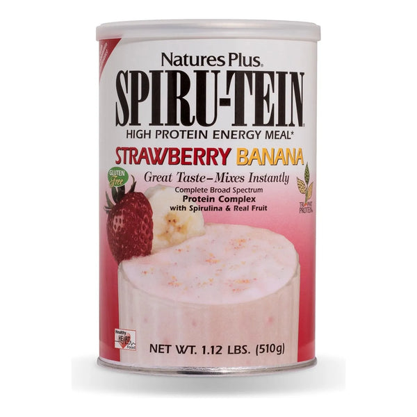 Batido De Fresa Y Plátano Con Proteína De Espirulina En Polv - Imagen 1