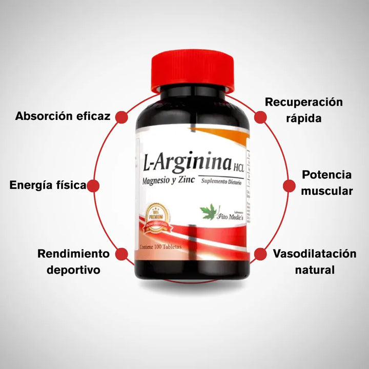 L-arginina Hcl X 100 Tabs Sin Sabor - Imagen 2