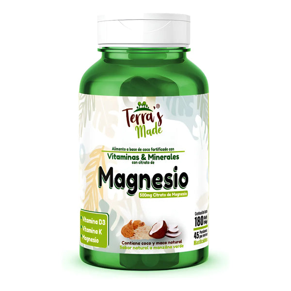 Magnesio + Vitamina D3 + K 180tabs Manzana Verde - Imagen 1