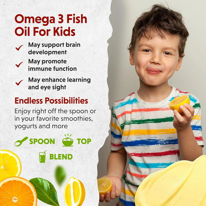 Omega 3 Niños 540 Mg Epa Dha Cerebro Y Ojos Citrus 227 Gr - Imagen 3