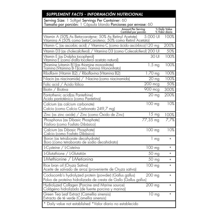 Collagen & Biotin Complex (60 Softgeles) Colageno Pelo Piel - Imagen 2