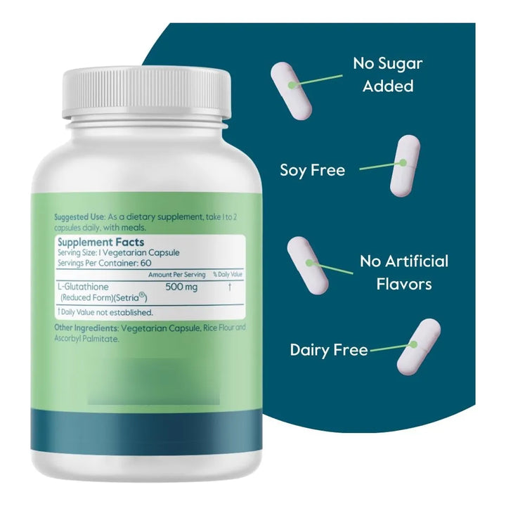 L-glutatión 500 Mg Setria 60 Cápsulas Vegetales Alta Calidad - Imagen 2