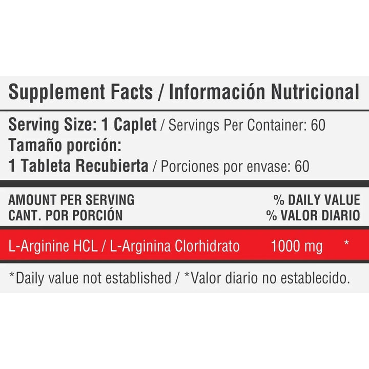 L- Arginina 1000 Mg X 60 Tabletas - Healthy Sports L-arginine - Imagen 2