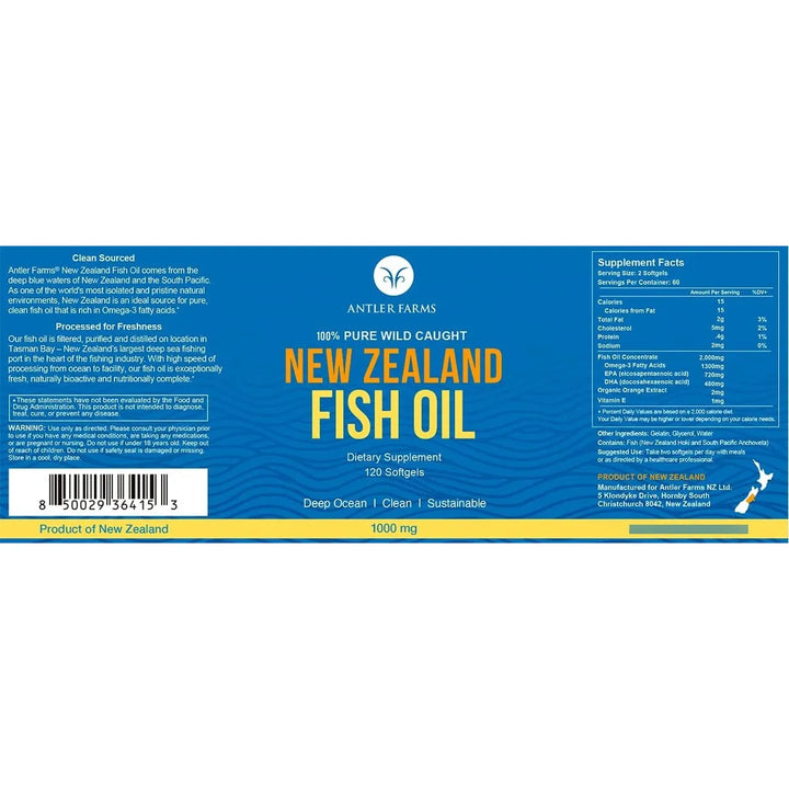 Aceite De Pescado Puro De Nueva Zelanda 120 Cápsulas Blandas - Imagen 2