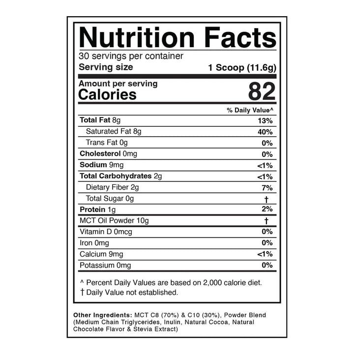 Aceite En Polvo Keto Zone Mct Sabor Chocolate Holandés 70% C - Imagen 6