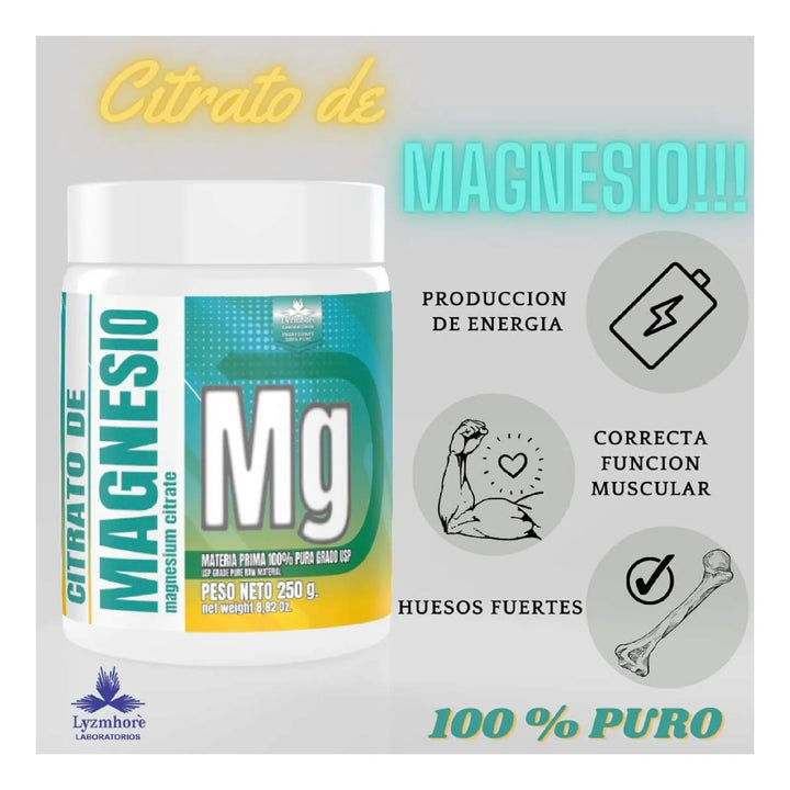 Citrato Magnesio  Puro 250 Gram No Tiene - Imagen 5