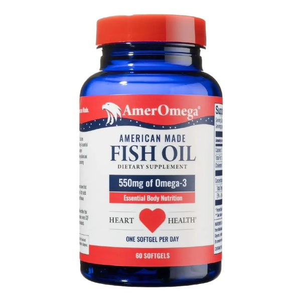 Aceite De Pescado Omega 3 Trigliceridos AmerOmega Salud Cardíaca 550 Mg Por Capsula