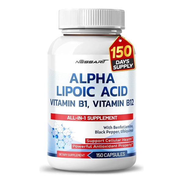 Ácido Alfa Lipoico 800 Mg Con Vitamina B1 Y B12 Benfotiamina - Imagen 1