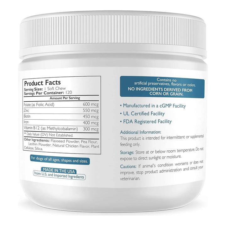 Folato Para Perros Salud Cardiovascular Prenatal Adn Manteni - Imagen 2