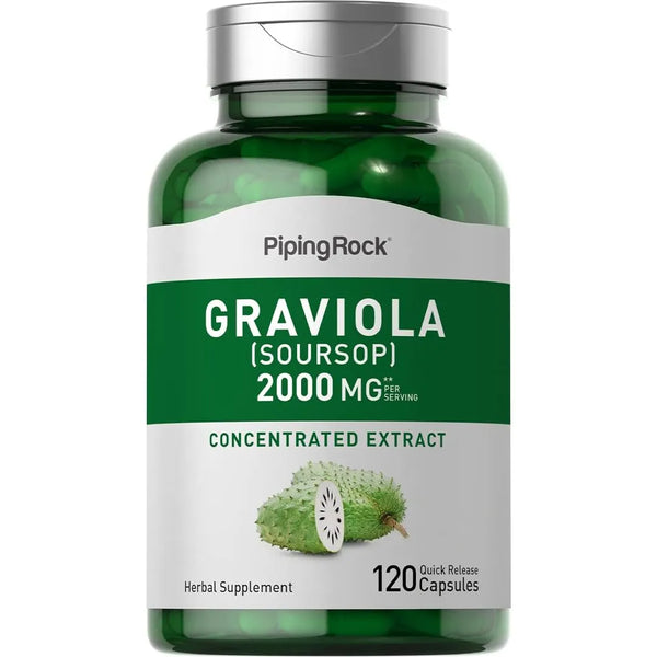 Capsulas De Guanabana 2000 Mg 120 Unidades Extracto Concentrado Sin OMG Sin Gluten