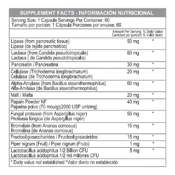 Enzymax 60 Capsules Blister Sin Sabor - Imagen 2