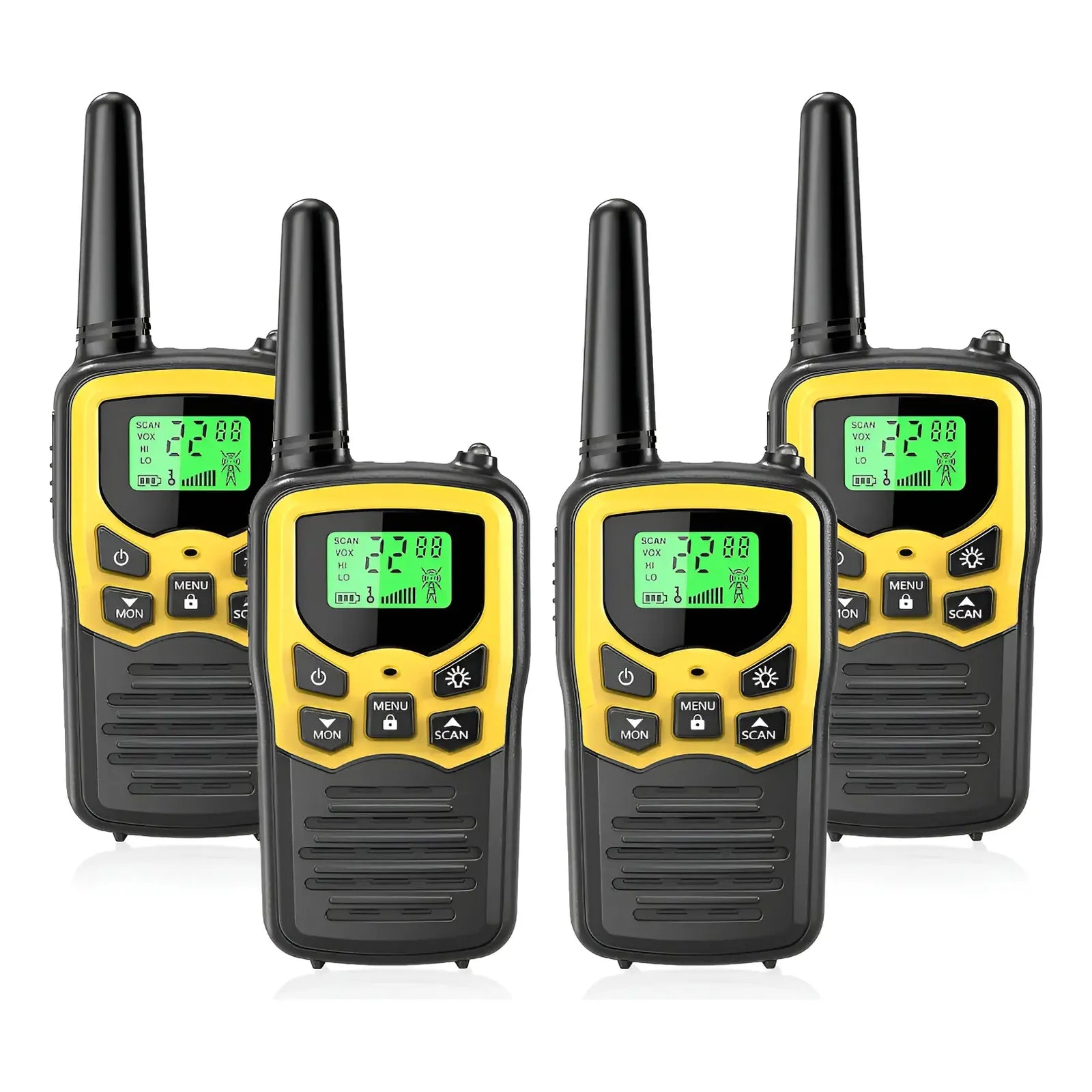Walkie Talkies Moico T5 Para Adultos 22 Canales FRS Paquete De 4 Amari ...