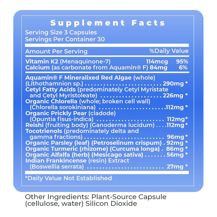 Cápsulas De Salud Ósea Con Vitamina K2 Clorella Calcio 90 Un - Imagen 7