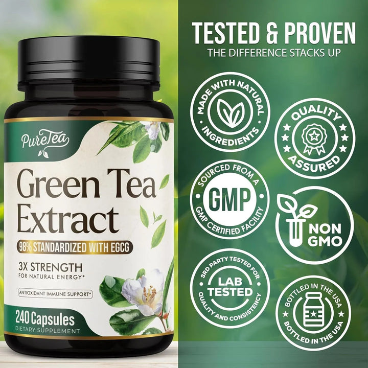 Cápsulas De Extracto De Té Verde 1000 Mg Con Egcg 98% Polife - Imagen 4