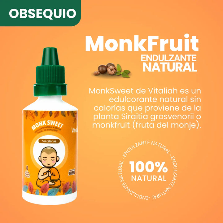 Kit Colágeno Hidrolizado Vitaliah Vainilla X1 + Endulzante Monk 30ml - Imagen 4