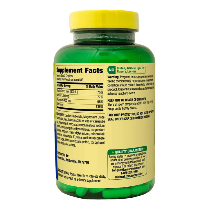 Calcio Magnesio Zinc Vitamina D3 250 Cápsulas Con Adhesivo L - Imagen 7