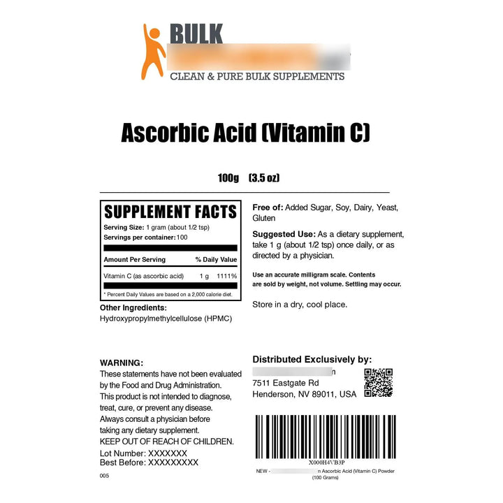 Vitamina C En Polvo Ácido Ascórbico Pura 100 Gramos Antioxid - Imagen 6