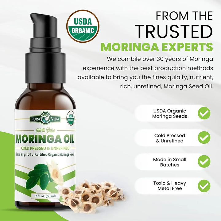Aceite De Semilla De Moringa Orgánico 59 Ml Puro Prensado En - Imagen 4