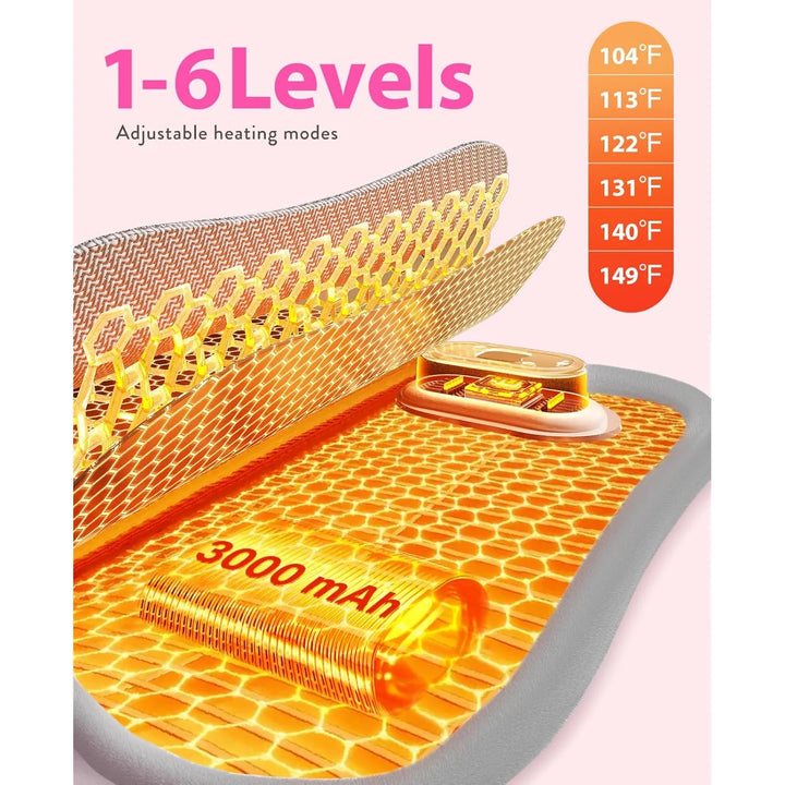 Almohadilla Térmica Inalámbrica 6 Niveles Calor 6 Modos Masa - Imagen 5