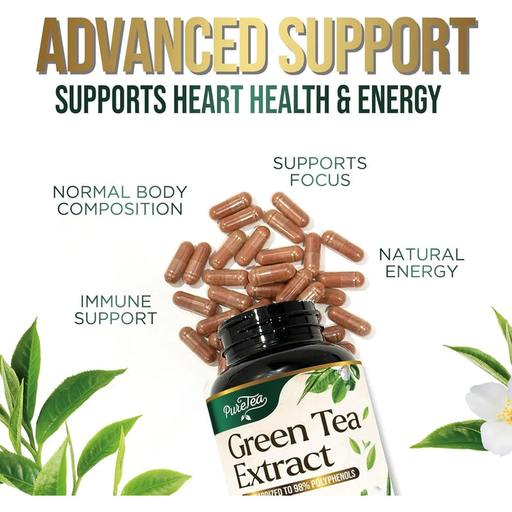 Cápsulas De Extracto De Té Verde 1000 Mg Con Egcg 98% Polife - Imagen 5