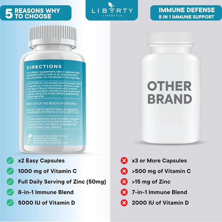 Cápsulas De Inmunidad 8 En 1 Con Equinácea Zinc 50 Mg Vitami - Imagen 9