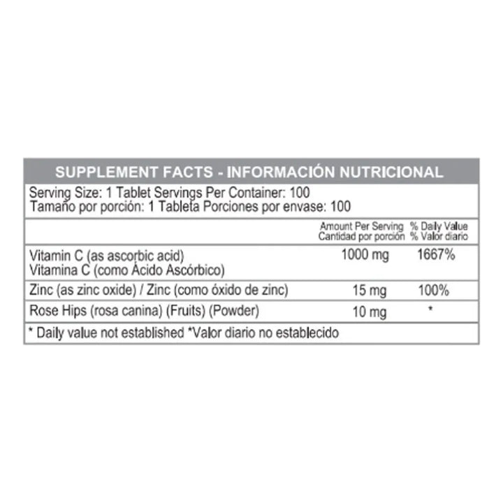 Vitamina C 1000mg Con Zinc - Imagen 3