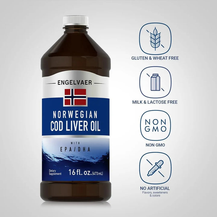 Aceite De Hígado De Bacalao 473 Ml Con Epa Dha Noruego - Imagen 3