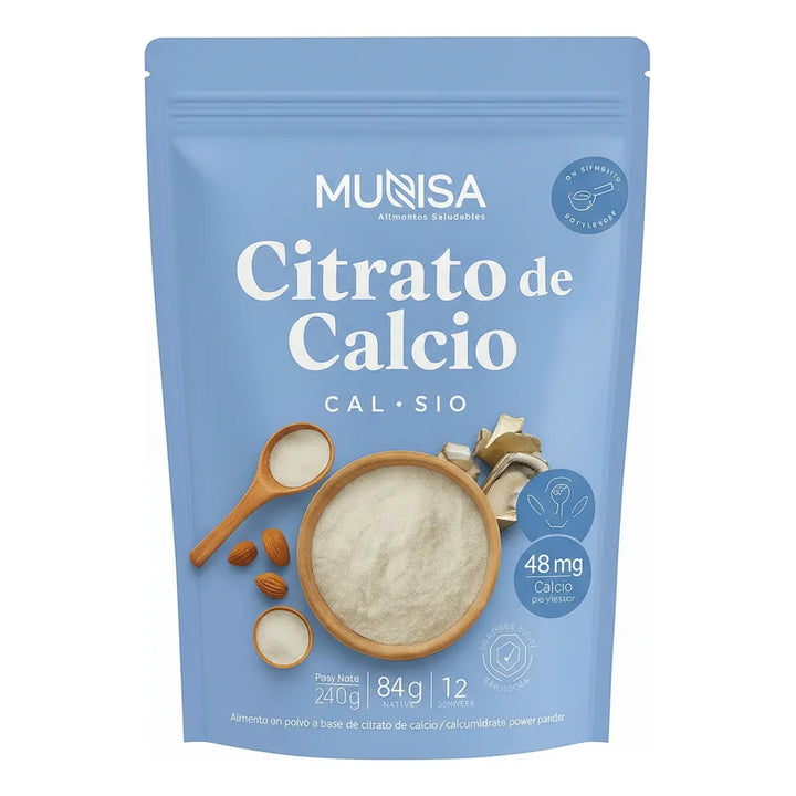 Citrato De Calcio Munsa En Polvo  Fortalece Huesos, Dientes Y Articulaciones Con Energía Y Alta Absorción Diaria - Imagen 1